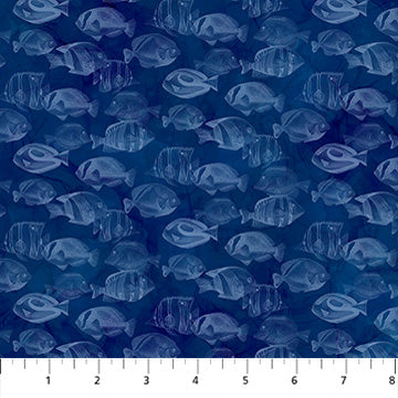 Coral Reef | Fish Blender Navy by Deborah Edwards & Melanie Samra for Northcott | DP28884-48