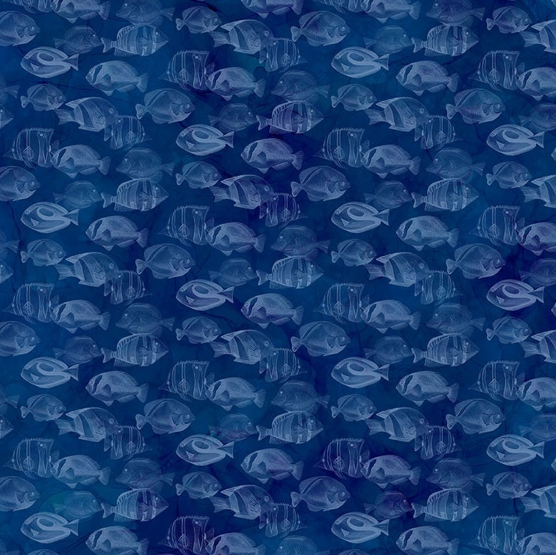 Coral Reef | Fish Blender Navy by Deborah Edwards & Melanie Samra for Northcott | DP28884-48