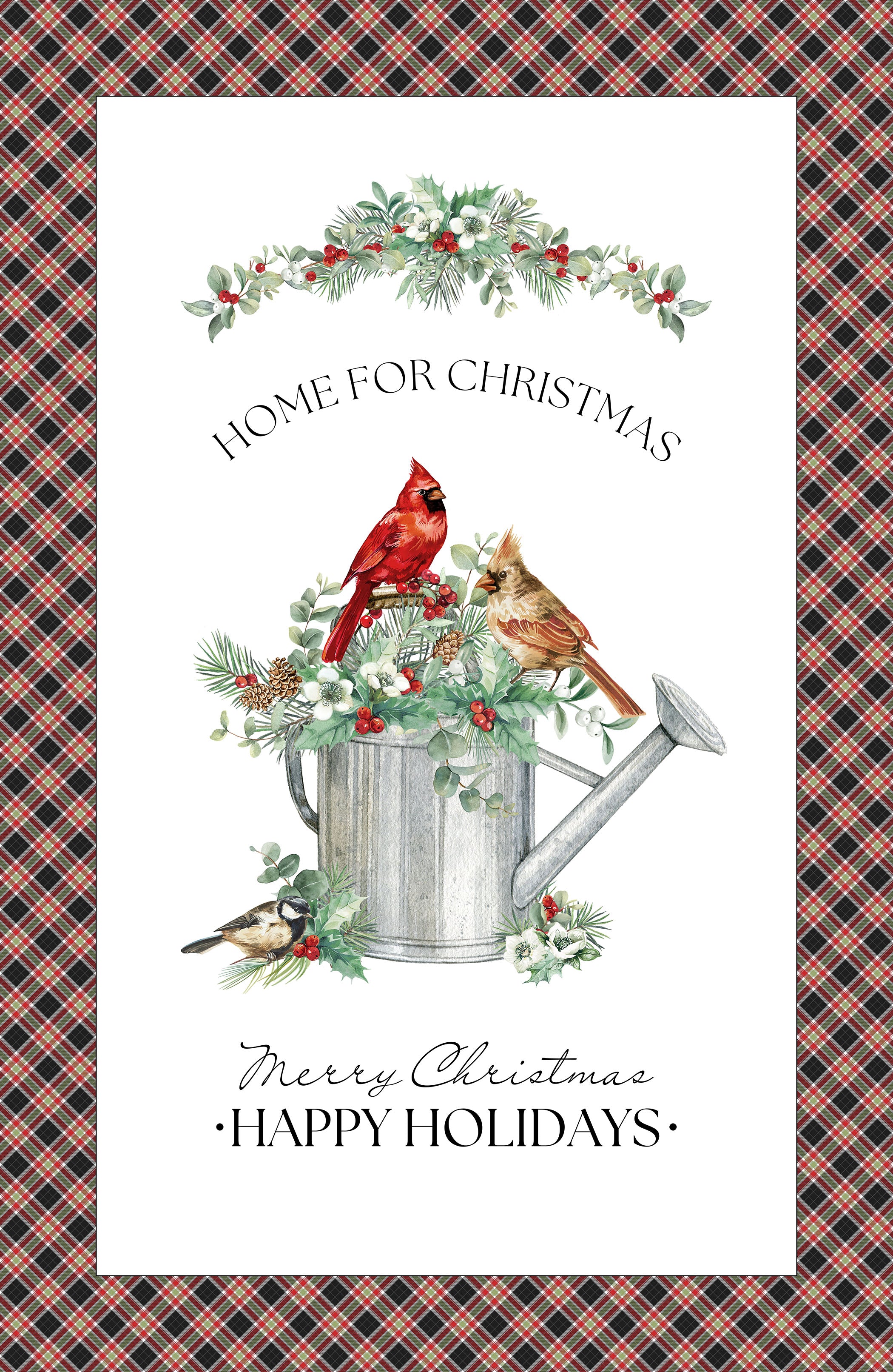 Home for Christmas | 28" Panel White Multi by Deborah Edwards for Northcott | DP28920-10