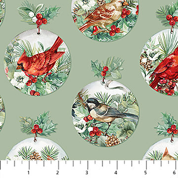 Home for Christmas | Baubles Green Multi by Deborah Edwards for Northcott | DP28926-72