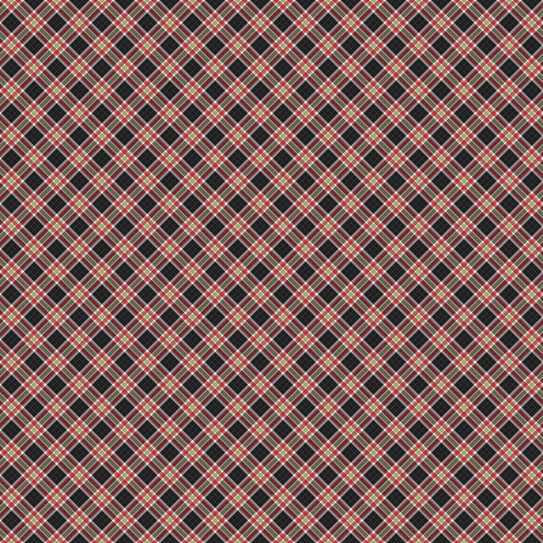 Home for Christmas | Plaid Black Multi by Deborah Edwards for Northcott | DP28928-99