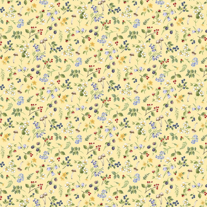 Country Mouse | Small Floral Toss Yellow Multi by Deborah Edwards for Northcott | DP29010-52