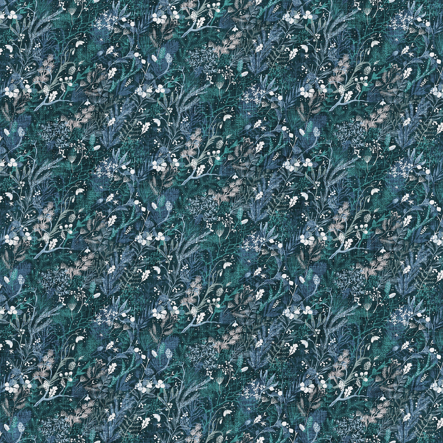 Snowdrift | Foliage Navy by Esther Fallon Lau for FIGO Fabrics | DP91344-45