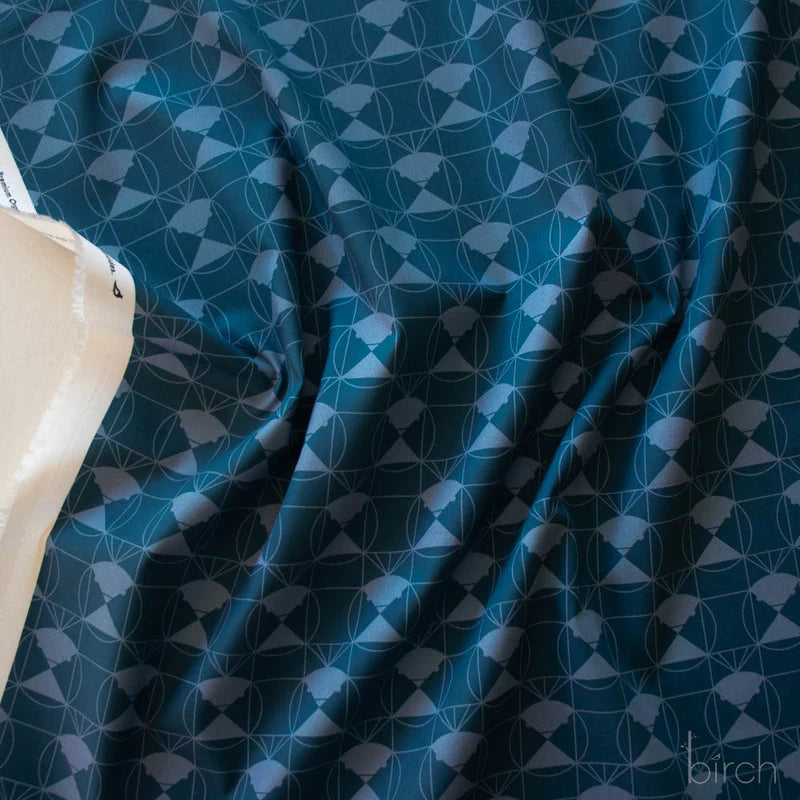 End Papers | Chickadee Denim by Charley Harper for Birch Fabrics | CH-436-DENIM | 100% Organic Cotton