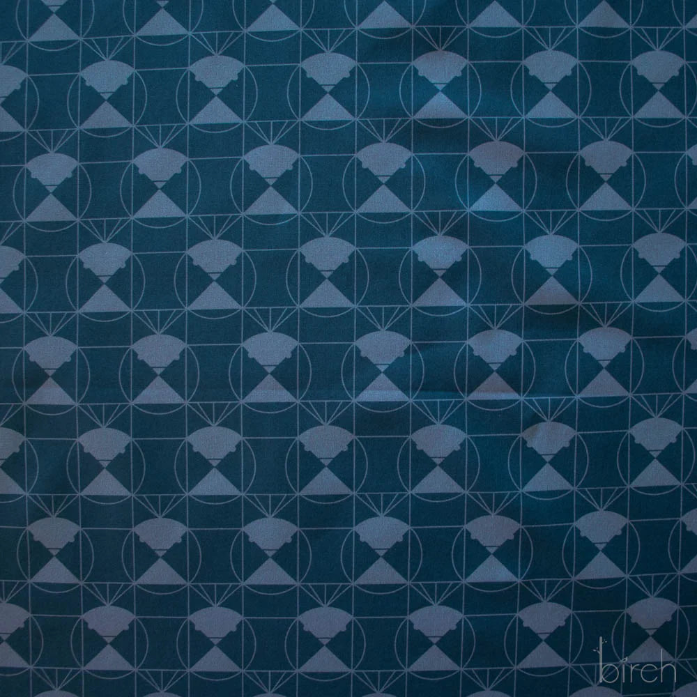 End Papers | Chickadee Denim by Charley Harper for Birch Fabrics | CH-436-DENIM | 100% Organic Cotton