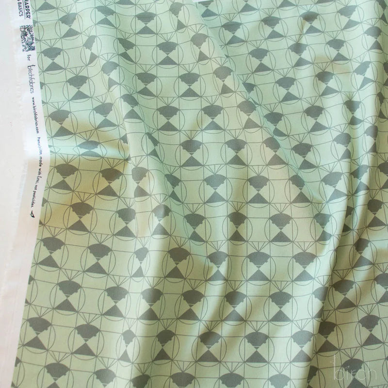 End Papers | Chickadee Jade by Charley Harper for Birch Fabrics | CH-436-JADE | 100% Organic Cotton