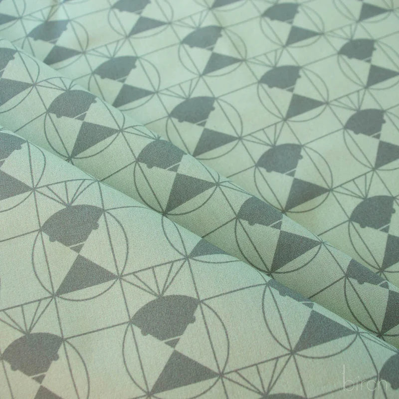 End Papers | Chickadee Jade by Charley Harper for Birch Fabrics | CH-436-JADE | 100% Organic Cotton