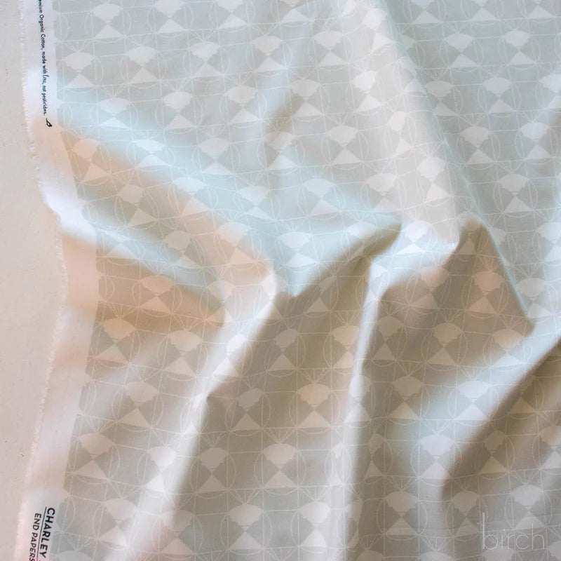 End Papers | Chickadee Snow by Charley Harper for Birch Fabrics | CH-436-SNOW | 100% Organic Cotton