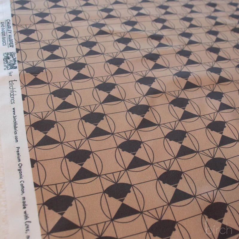 End Papers | Chickadee Driftwood by Charley Harper for Birch Fabrics | CH-436-DRIFTWOOD | 100% Organic Cotton