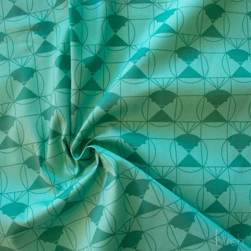 End Papers | Chickadee Lagoon by Charley Harper for Birch Fabrics | CH-436-LAGOON | 100% Organic Cotton