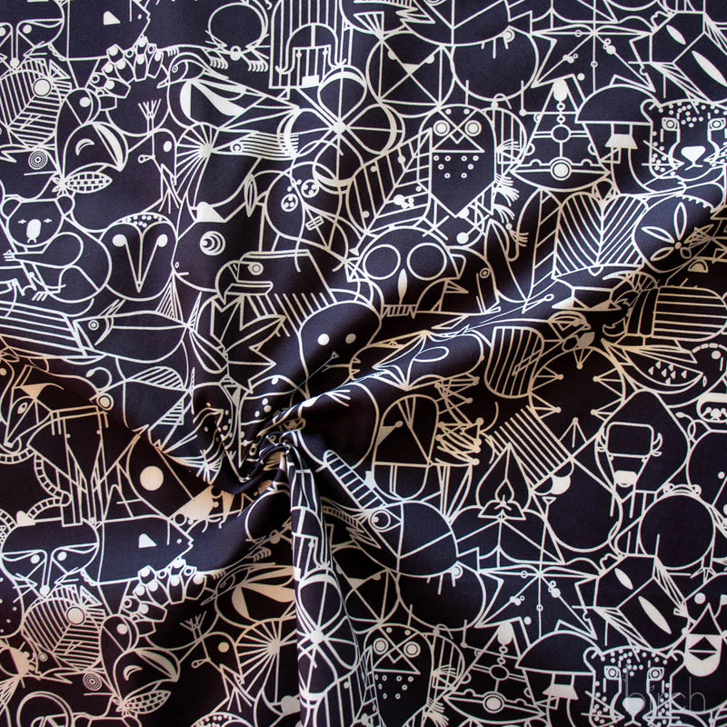 End Papers | Black by Charley Harper for Birch Fabrics | CH-300-BLACK | 100% Organic Cotton