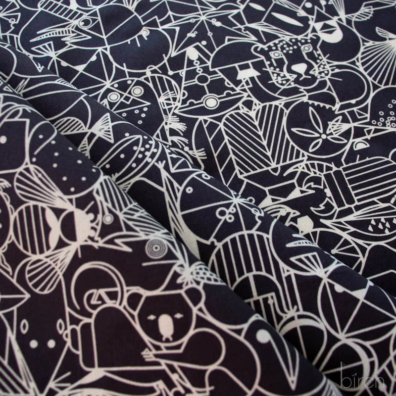 End Papers | Black by Charley Harper for Birch Fabrics | CH-300-BLACK | 100% Organic Cotton