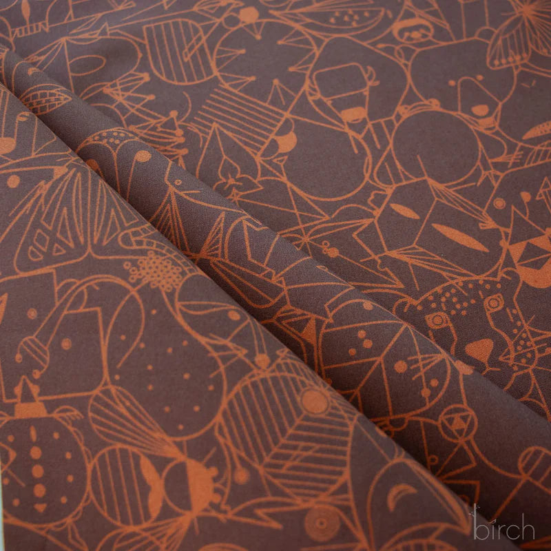 End Papers | Earth by Charley Harper for Birch Fabrics | CH-300-EARTH | 100% Organic Cotton