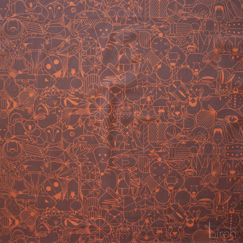 End Papers | Earth by Charley Harper for Birch Fabrics | CH-300-EARTH | 100% Organic Cotton