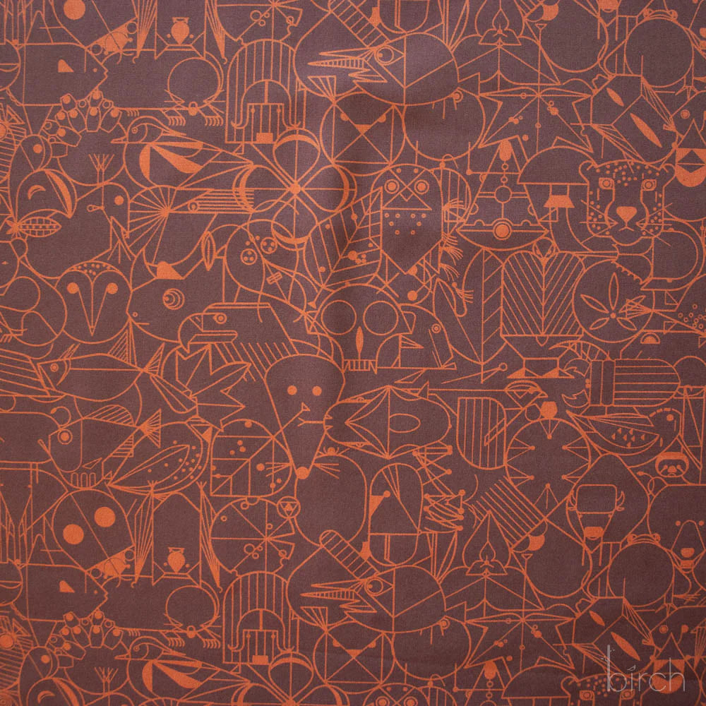 End Papers | Earth by Charley Harper for Birch Fabrics | CH-300-EARTH | 100% Organic Cotton