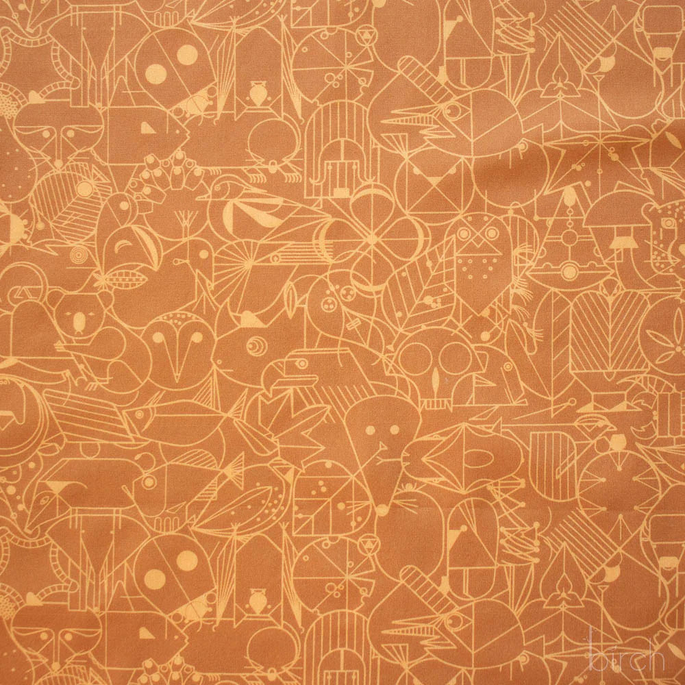 End Papers | Toffee by Charley Harper for Birch Fabrics | CH-300-TOFFEE | 100% Organic Cotton