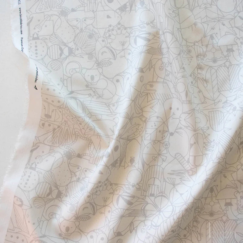 End Papers | Snow by Charley Harper for Birch Fabrics | CH-300-SNOW | 100% Organic Cotton