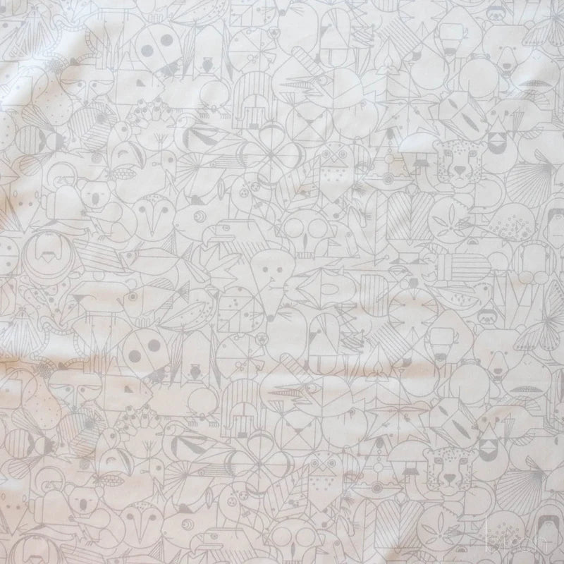 End Papers | Snow by Charley Harper for Birch Fabrics | CH-300-SNOW | 100% Organic Cotton