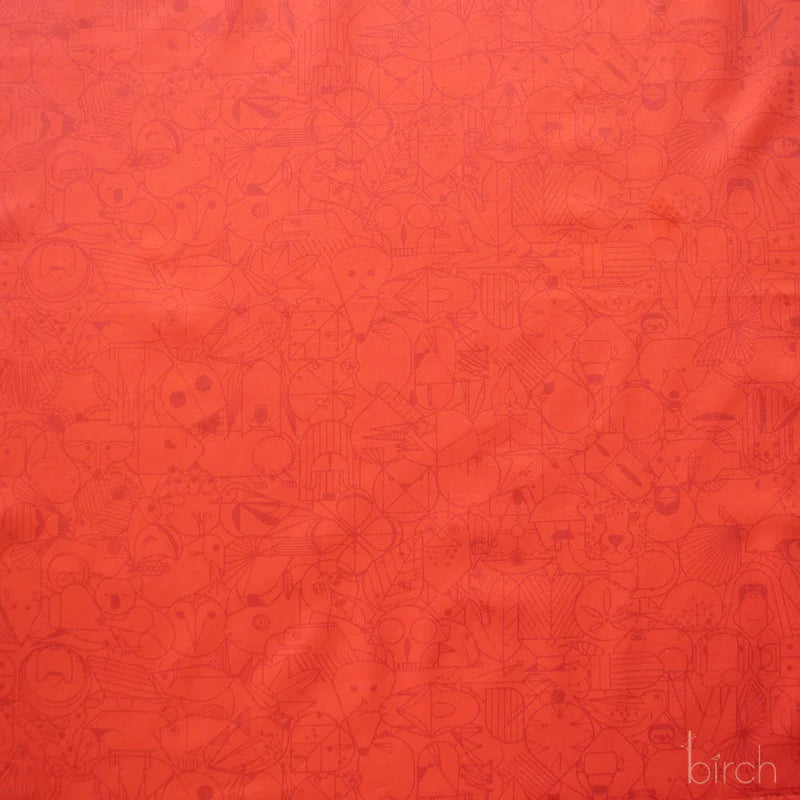 End Papers | Cardinal by Charley Harper for Birch Fabrics | CH-300-CARDINAL | 100% Organic Cotton
