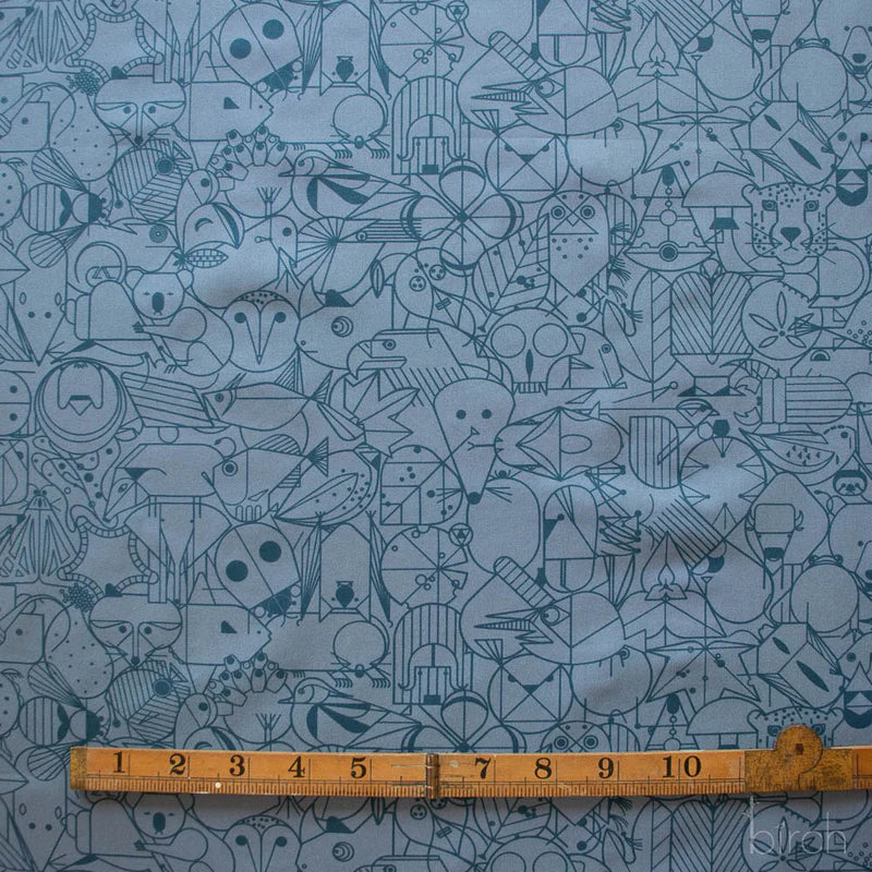 End Papers | Denim by Charley Harper for Birch Fabrics | CH-300-DENIM | 100% Organic Cotton