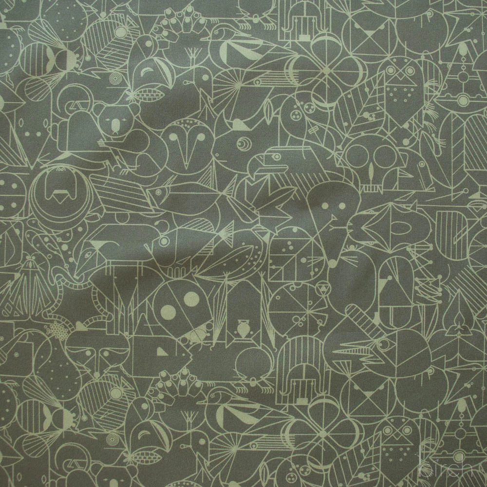 End Papers | Jade by Charley Harper for Birch Fabrics | CH-300-JADE | 100% Organic Cotton