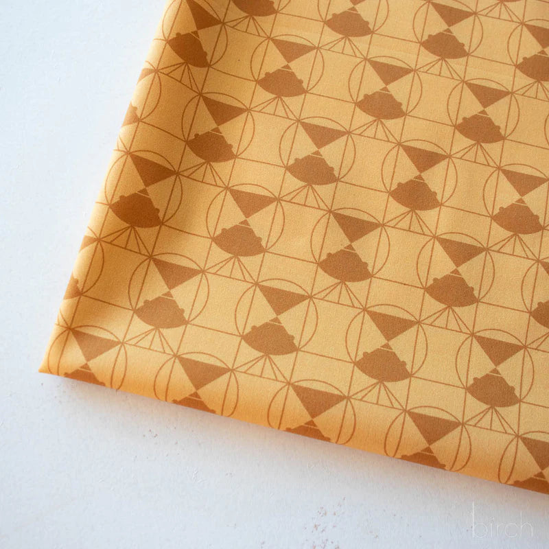 End Papers | Chickadee Toffee by Charley Harper for Birch Fabrics | CH-436-TOFFEE | 100% Organic Cotton
