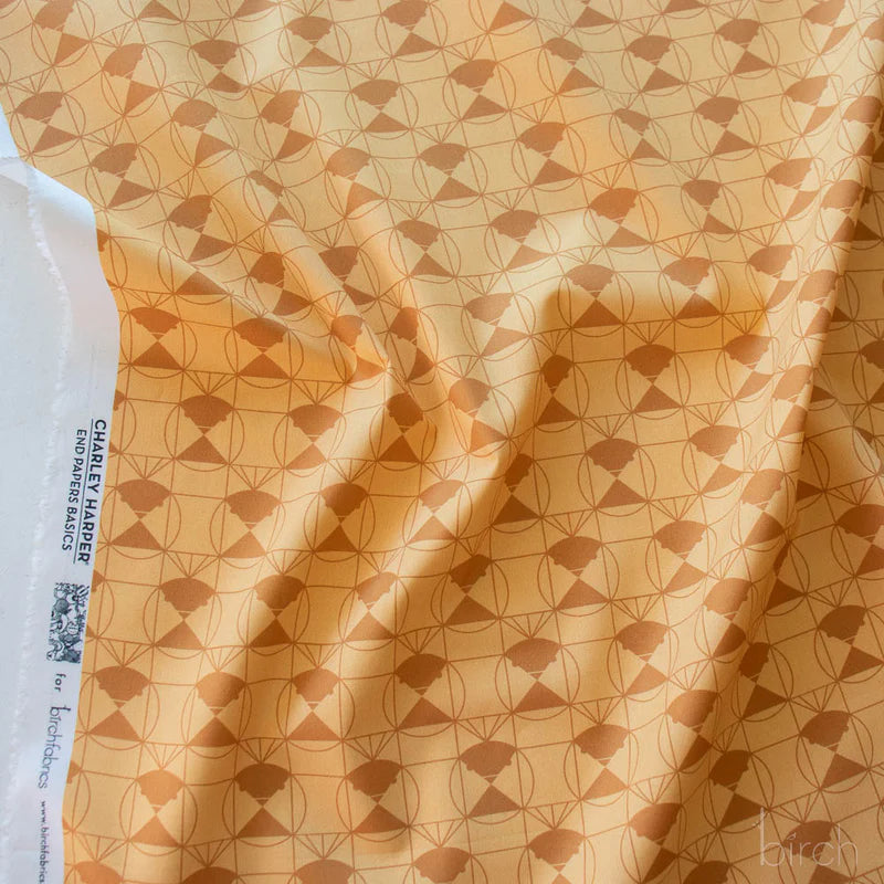 End Papers | Chickadee Toffee by Charley Harper for Birch Fabrics | CH-436-TOFFEE | 100% Organic Cotton