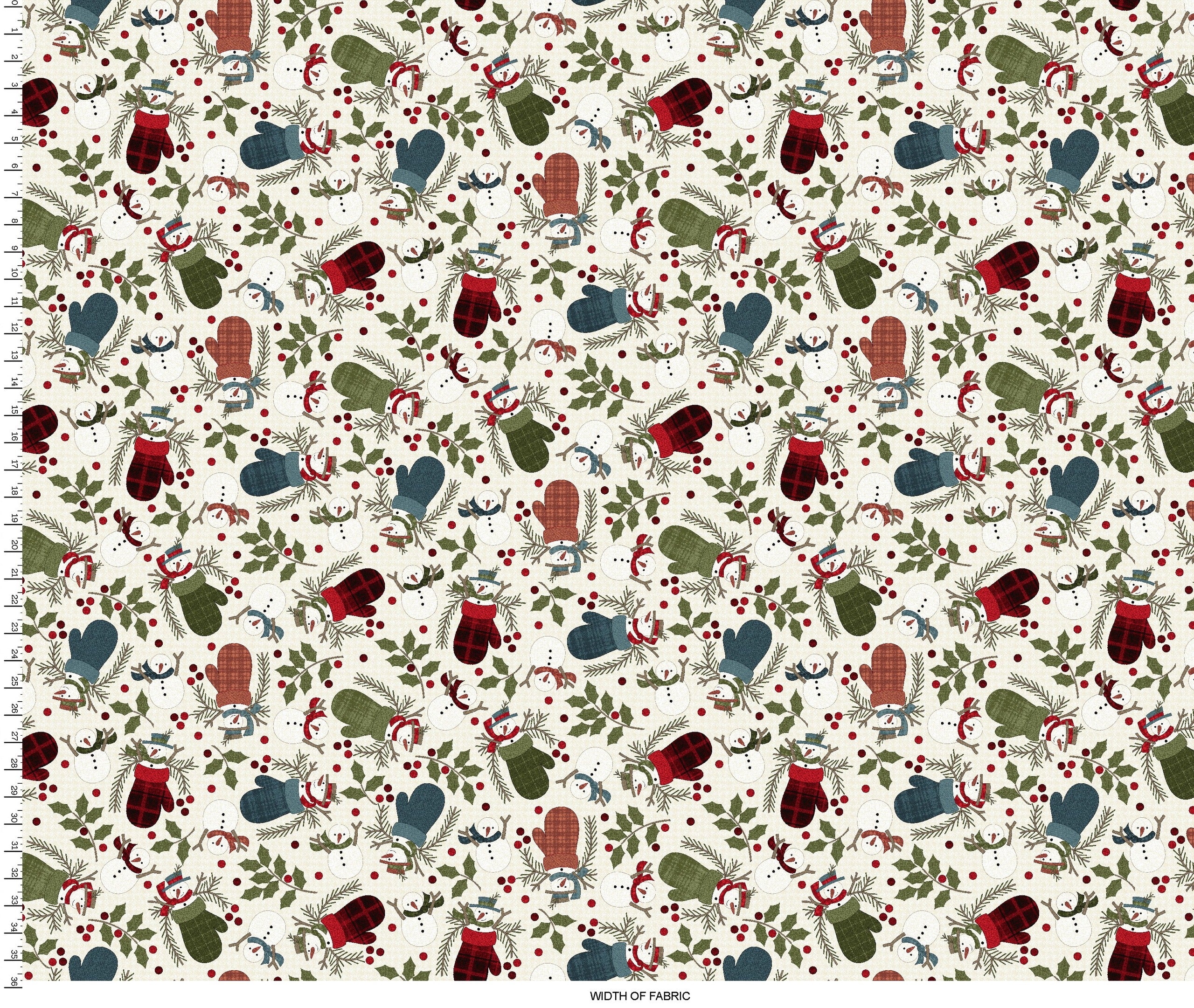 Holly Jolly Flannel | Snowmen - Cream by Bonnie Sullivan for Maywood Studio | MASF10892-E