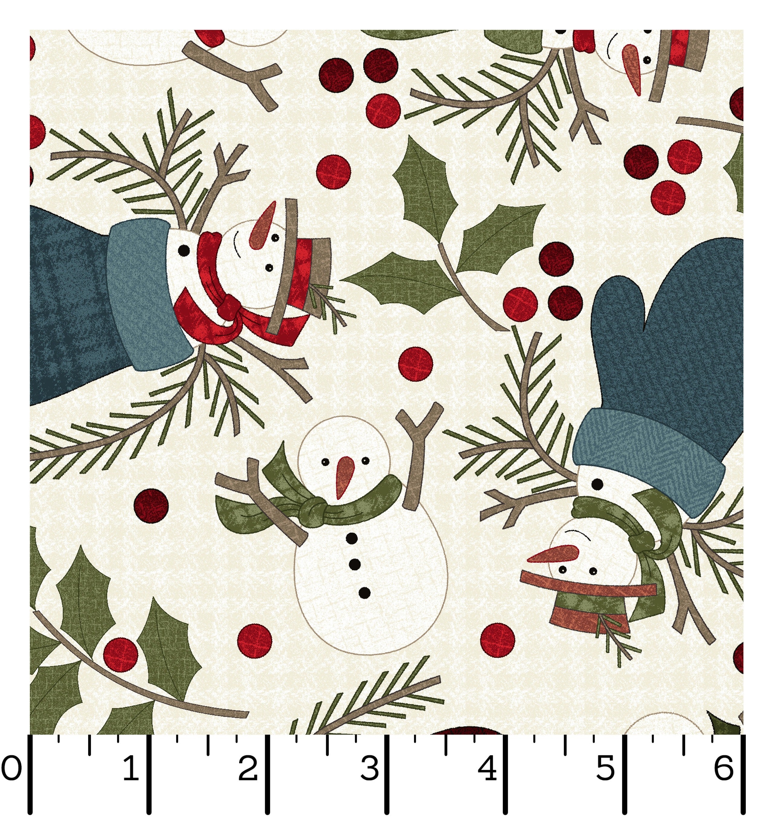 Holly Jolly Flannel | Snowmen - Cream by Bonnie Sullivan for Maywood Studio | MASF10892-E