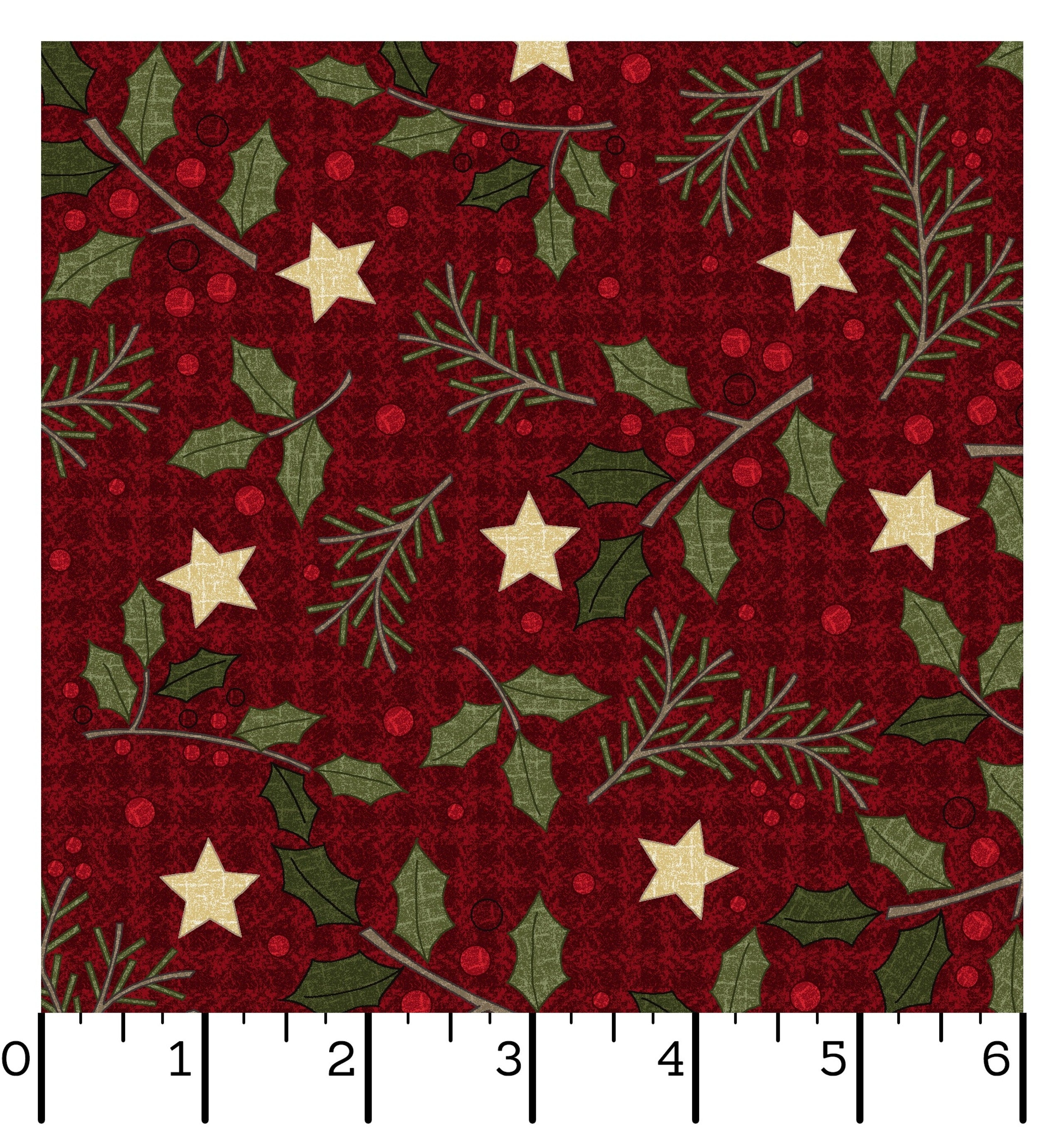 Holly Jolly Flannel | Holly - Red by Bonnie Sullivan for Maywood Studio | MASF10894-R