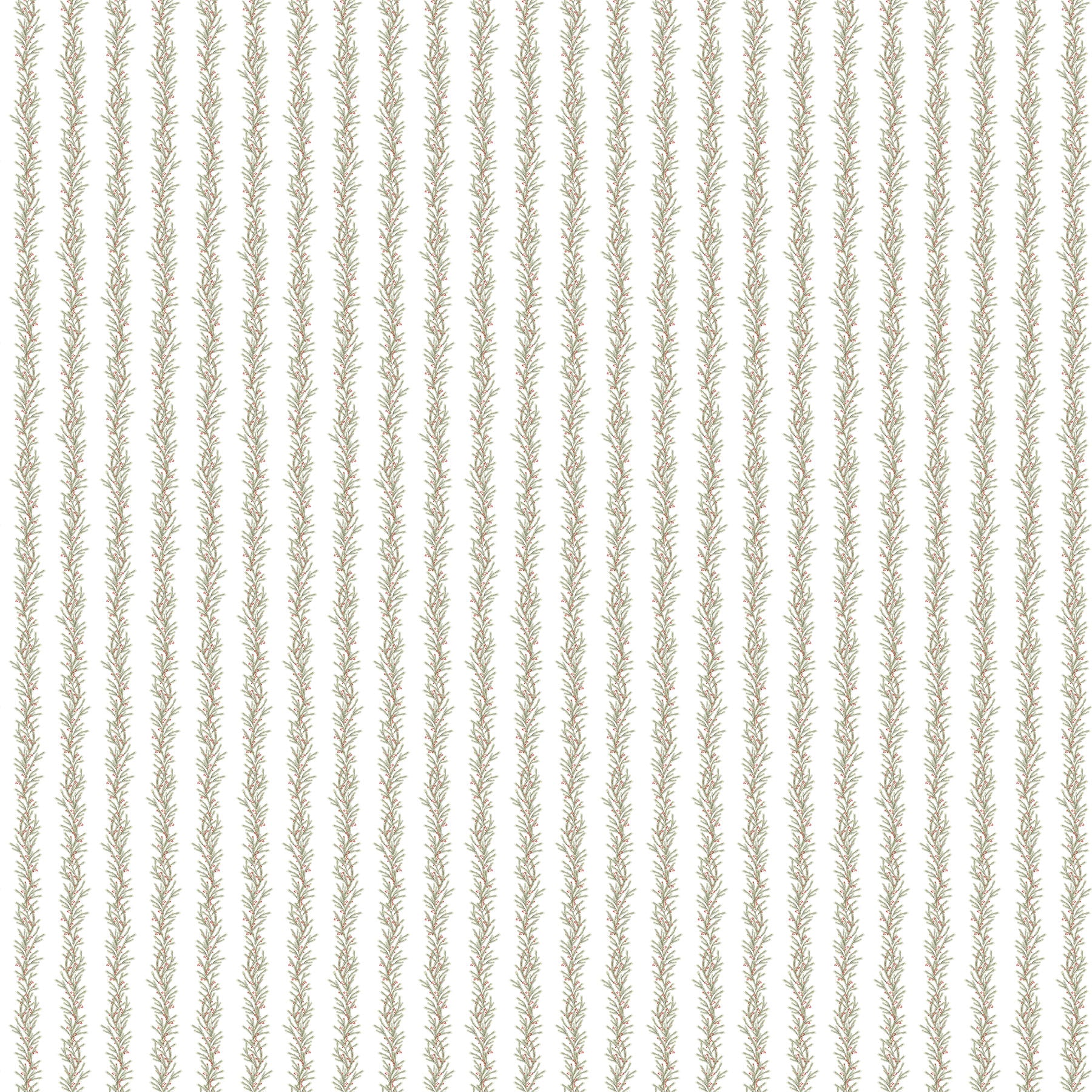 The Christmas Mouse Flannel | Greenery Stripe - White/Green by Sarah Summers for Northcott | F28041-10