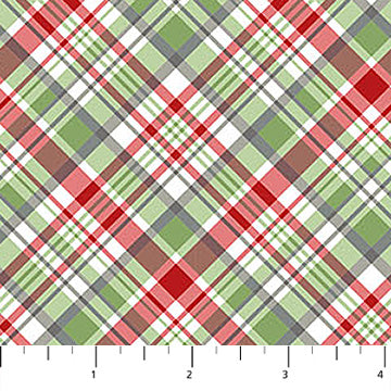 The Christmas Mouse Flannel | Plaid - White Multi by Sarah Summers for Northcott | F28042-10