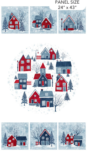 Village Folk Flannel | Village 24" Panel by Northcott Studio | F28822-10 | 100% Cotton Flannel