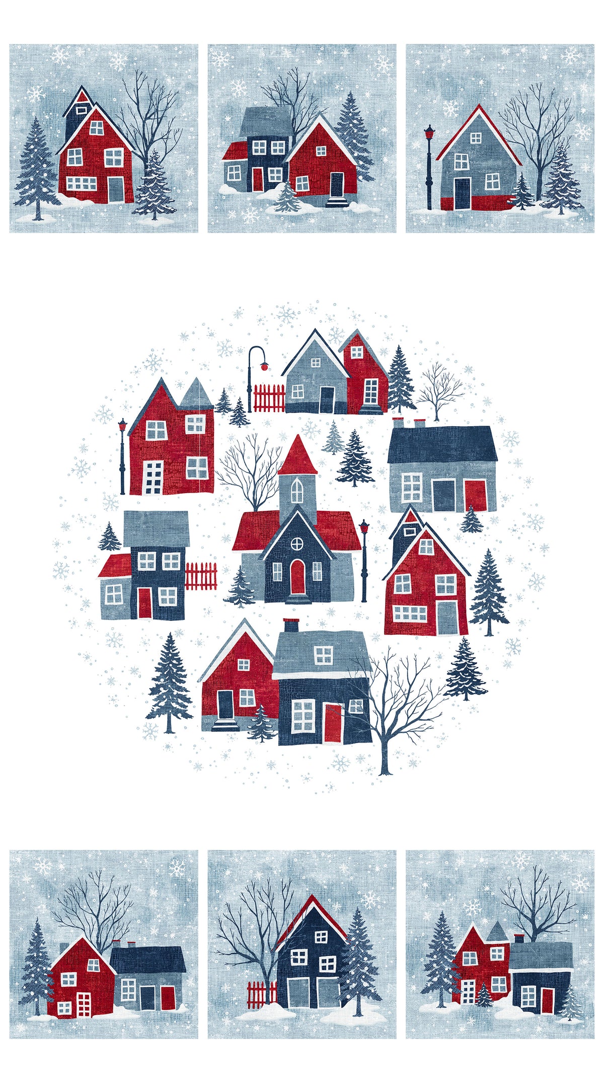 Village Folk Flannel | Village 24" Panel by Northcott Studio | F28822-10 | 100% Cotton Flannel