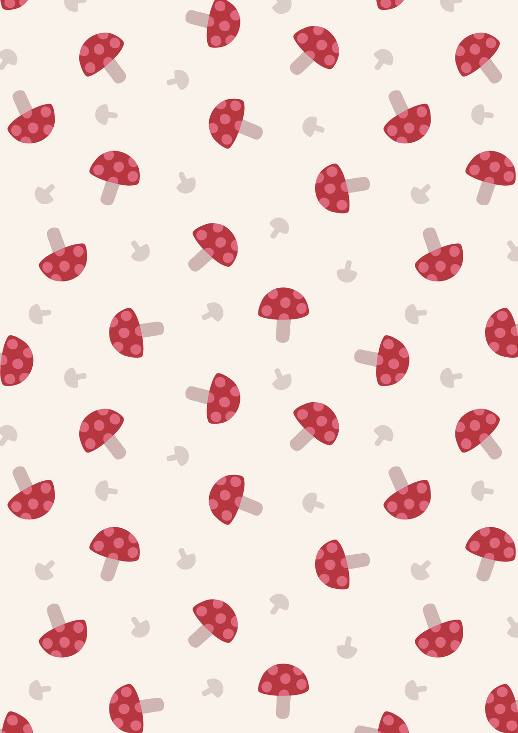 Country Comforts Flannel | Red Toadstools on Cream by Lewis & Irene | F3 | 100% Cotton Flannel