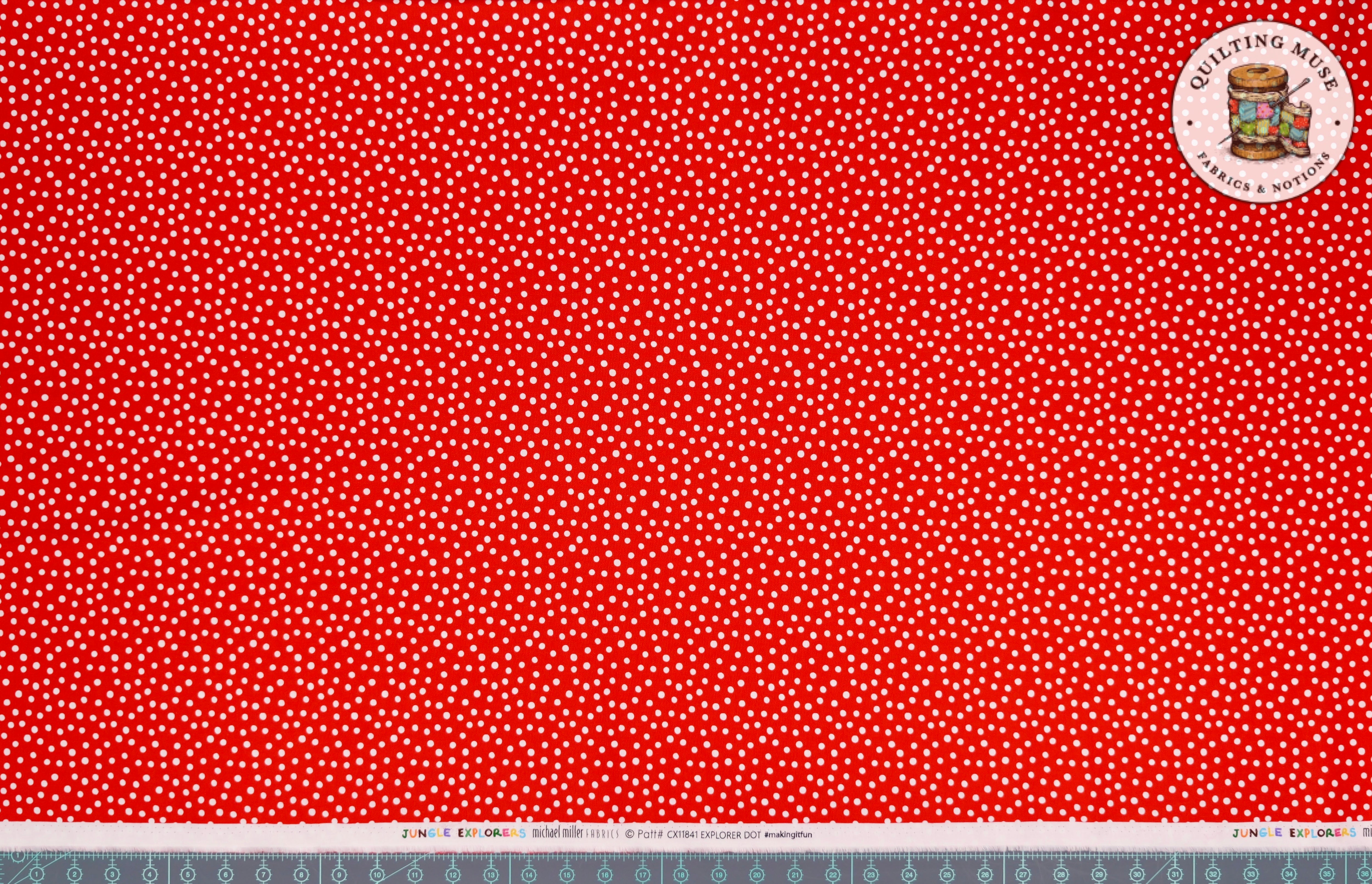 Jungle Explorers | Explorer Dot Red by Michael Miller Fabrics