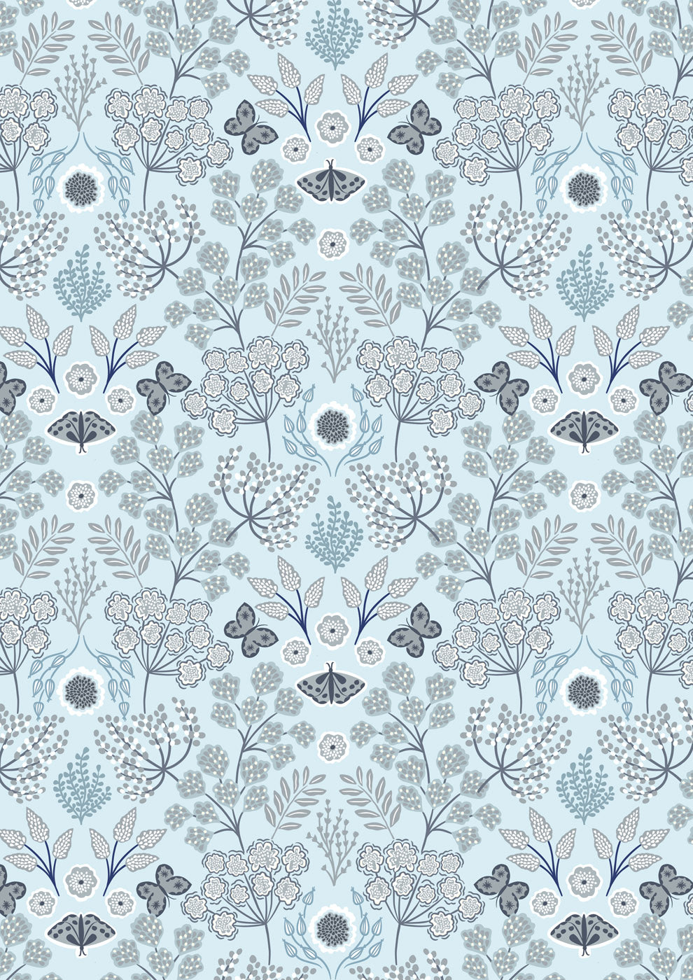 Jardin d'Hiver Flannel | Jardin d'Hiver on Ice on Grey by Lewis & Irene | F930A