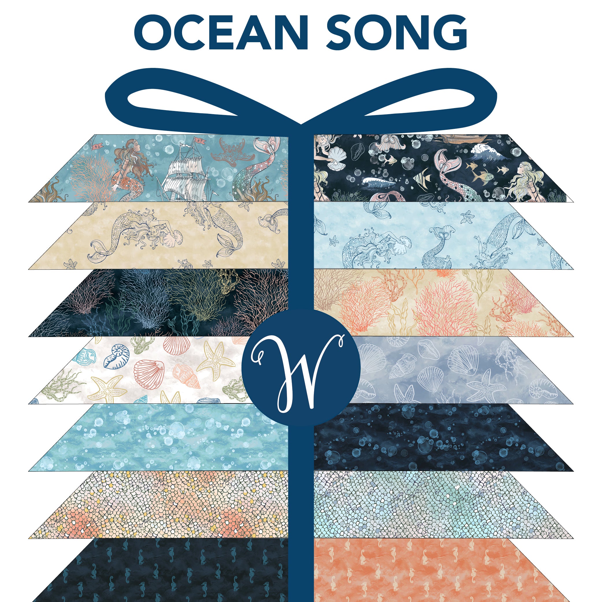 Ocean Song | Fat Quarter Bundles by Whistler Studios for Windham Fabrics | 23 pcs