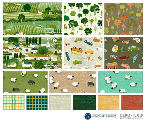 Sunday Drive - Aqua Sheep by Katherine Quinn for Windham