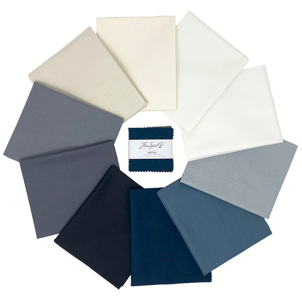 Designer Essential Solids | Cloudy 2.5-inch Mini Charm Pack by Free Spirit Fabrics | 42 pcs