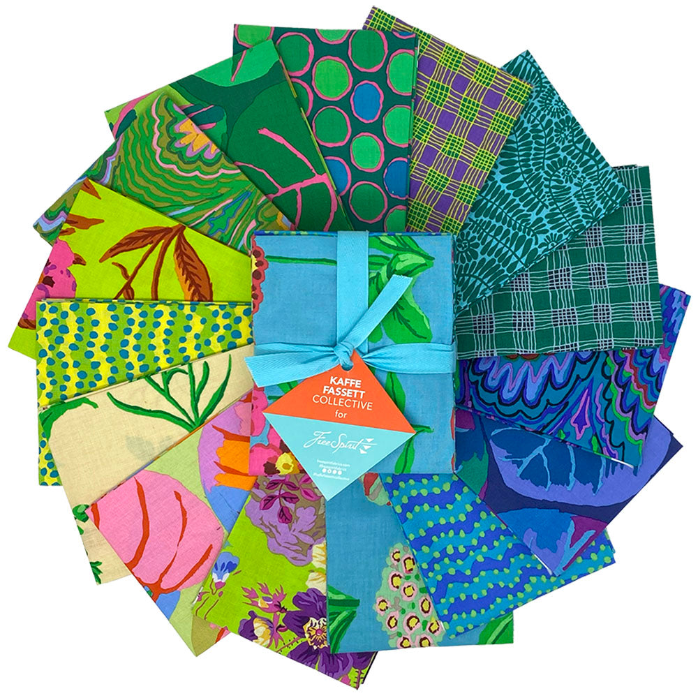 February 2025 | Fat Quarter Bundle - Cool by Kaffe Fassett Collective for Free Spirit | 15 pcs