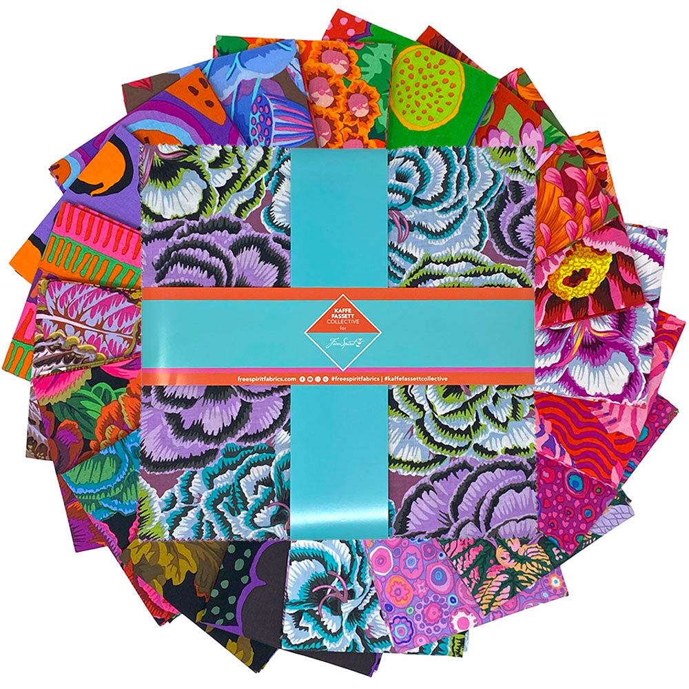 August 2025 | 10" Square Pack - Hot by Kaffe Fassett Collective for FreeSpirit | 42 pcs