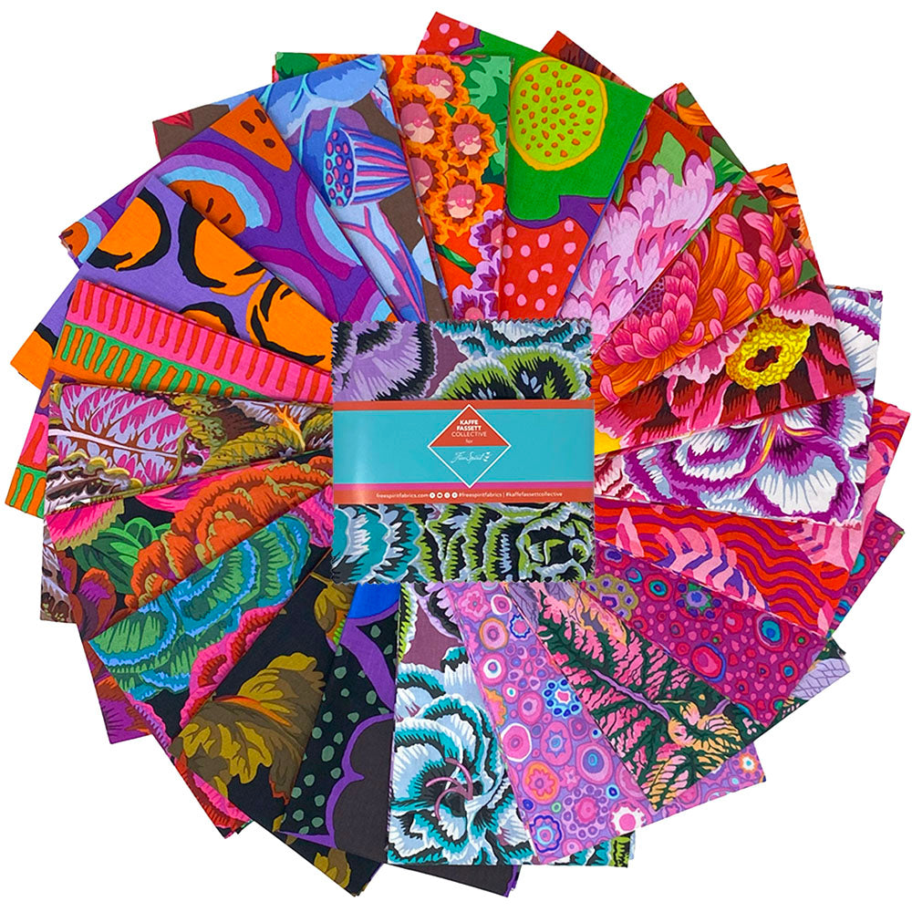 August 2025 | 5" Charm Pack - Hot by Kaffe Fassett Collective for FreeSpirit | 42 pcs