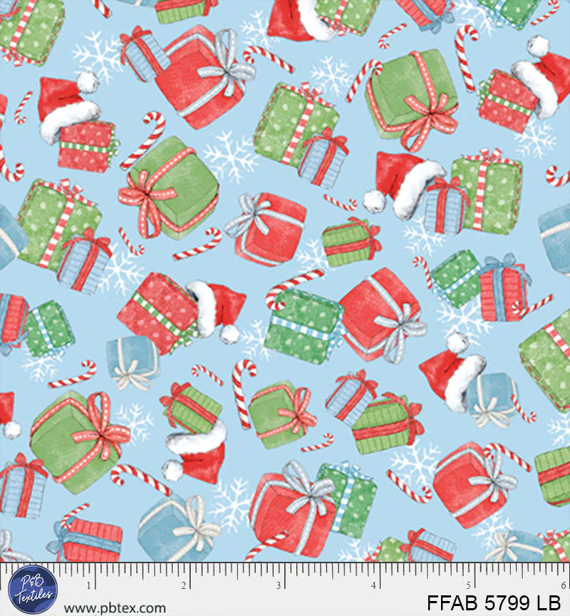 Frost & Fable | Gift Toss - Light Blue by Leslie Trimbach for P&B Textiles | FFAB5799-LB