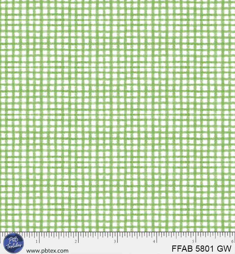 Frost & Fable | Sketchy Check - Green by Leslie Trimbach for P&B Textiles | FFAB5801-GW