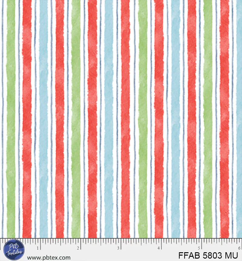 Frost & Fable | Multi Stripe by Leslie Trimbach for P&B Textiles | FFAB5803-MU