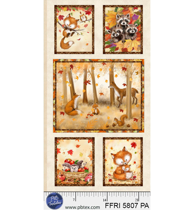 Forest Friends | Blocks Panel by Makiko for P&B Textiles | FFRI5807-PA