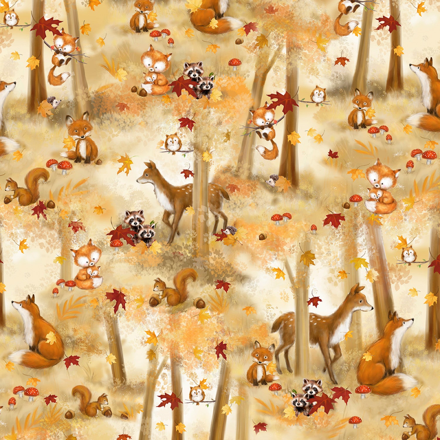 Forest Friends | Fall Forest Scenic by Makiko for P&B Textiles | FFRI5808-MU