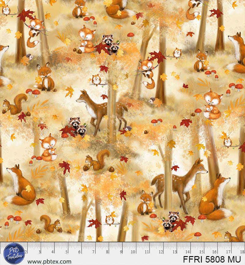 Forest Friends | Fall Forest Scenic by Makiko for P&B Textiles | FFRI5808-MU