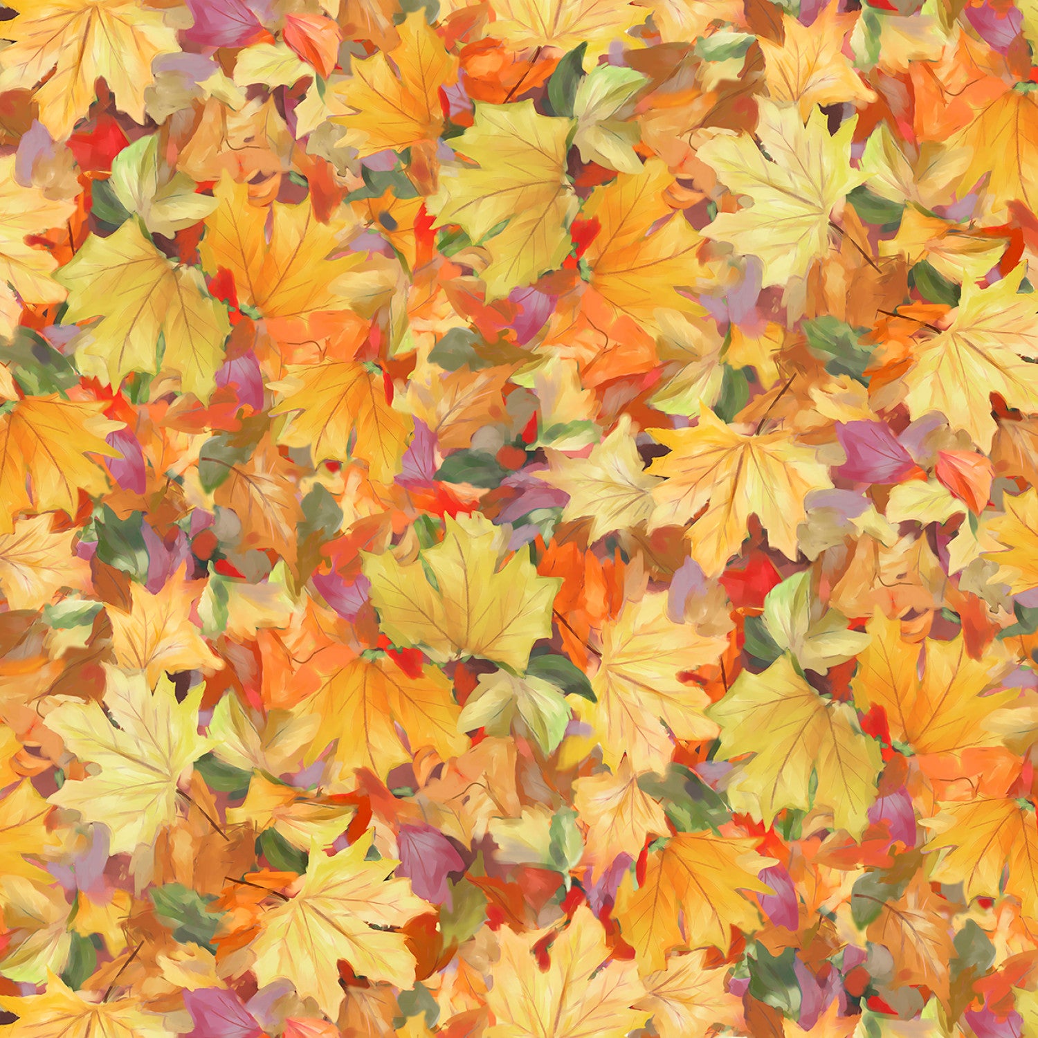 Forest Friends | Packed Painted Leaves by Makiko for P&B Textiles | FFRI5810-MU
